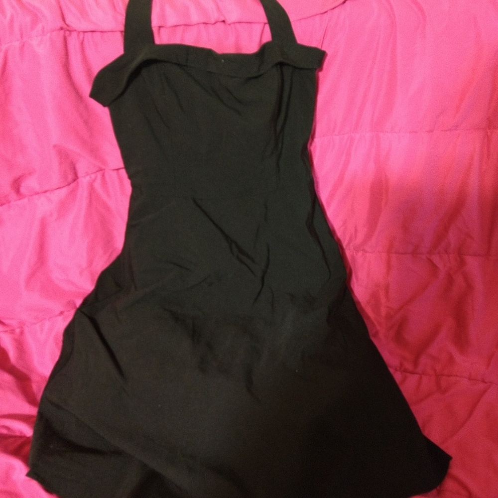Jodi Kristopher vintage style black halter dress